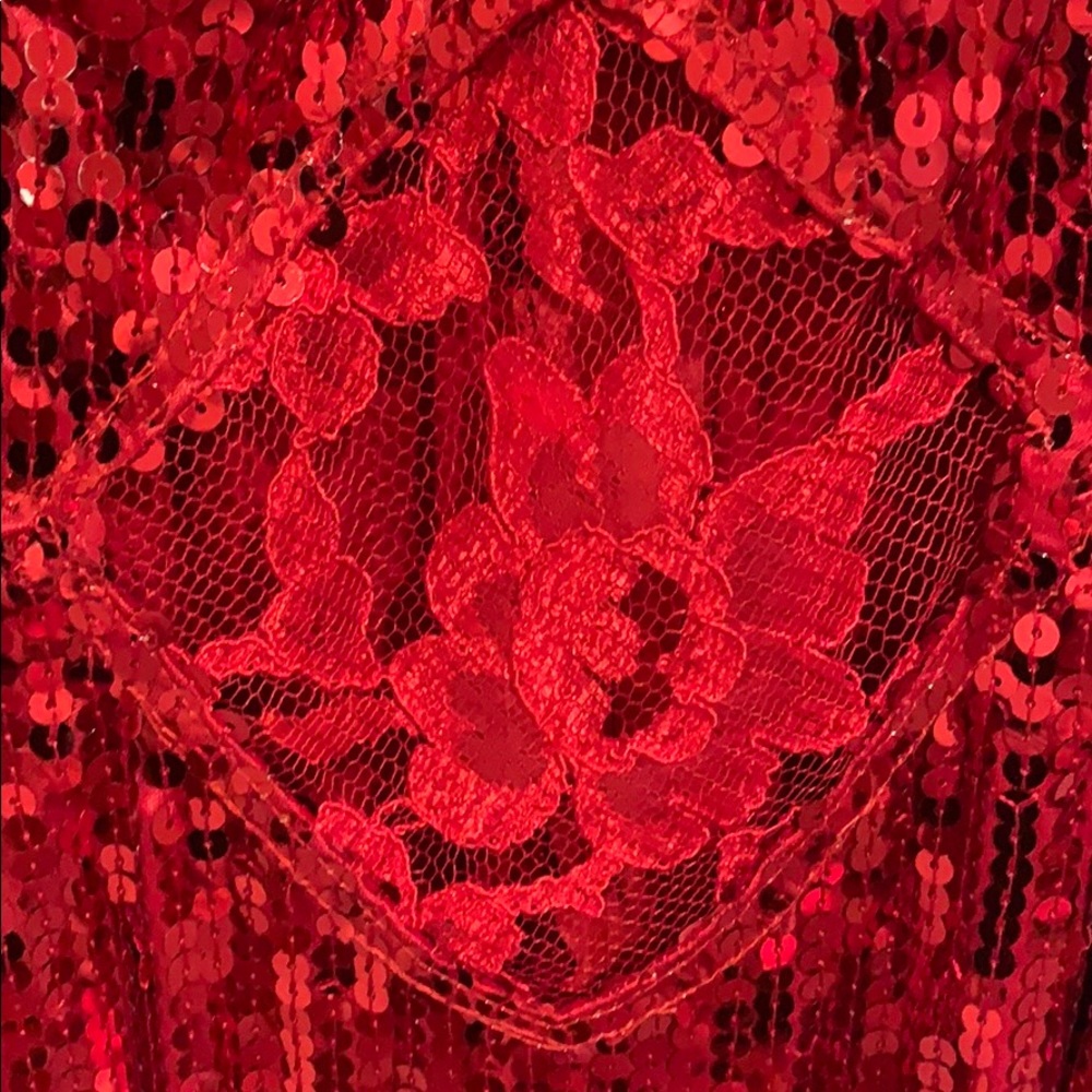 Custom Made, Red Sequence Dress - image 3